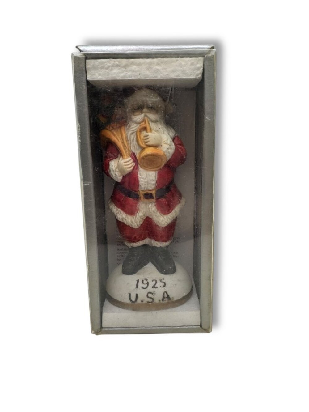 1990s Caldor Stores Porcelain Santa Figurine 1925 USA Father Christmas 5”